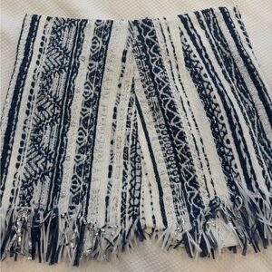 Black and White Mini Skirt with Striking Pattern